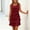 Wine, variant on Qulqfy Cocktail Dresses for Women Wedding Guest Midi Sleeveless Plain Ruffle Scoop Neck Black Casual Smocked Sundress M