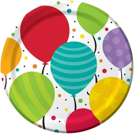 Shimmering Balloons Dessert Plates, 8pk