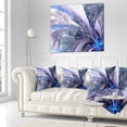 thumbnail image 2 of Designart Bright Blue Fractal Flower Design - Floral Throw Pillow - 16x16, 2 of 4