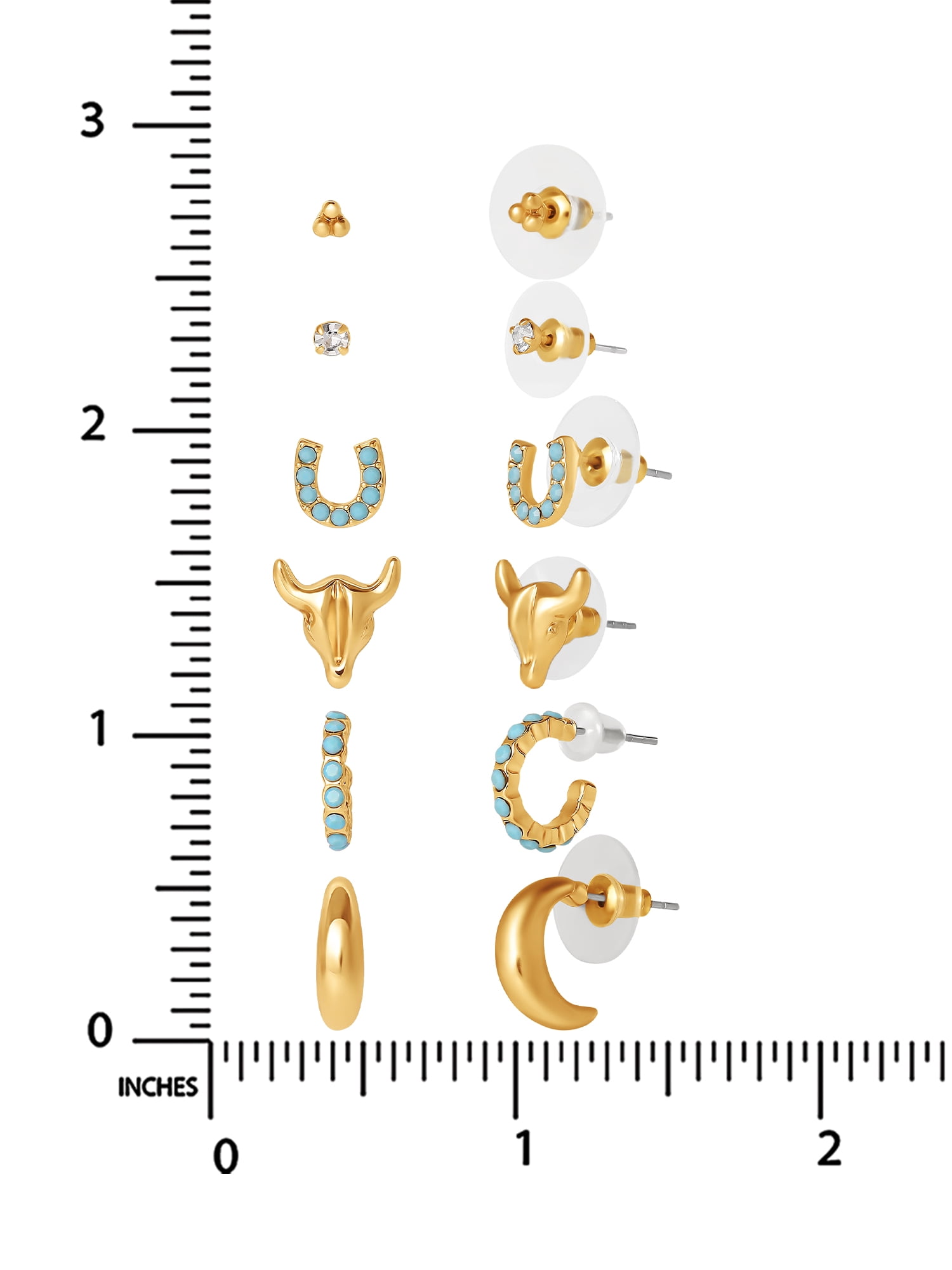 Jessica Simpson Women’s Faux Turquoise Earrings Set, 6 Pairs – Mixed Fashion Stud and Drop Earrings Collection