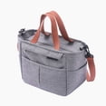 thumbnail image 1 of Bolsa de Almuerzo - Bolsa de Almuerzo con Aislamiento térmico de Tela Oxford de Mano Bolsa de Almuerzo de Picnic, Bolsa de Comida para conservación del Calor, Rosa/Gris/Negro(Gris), 1 of 6
