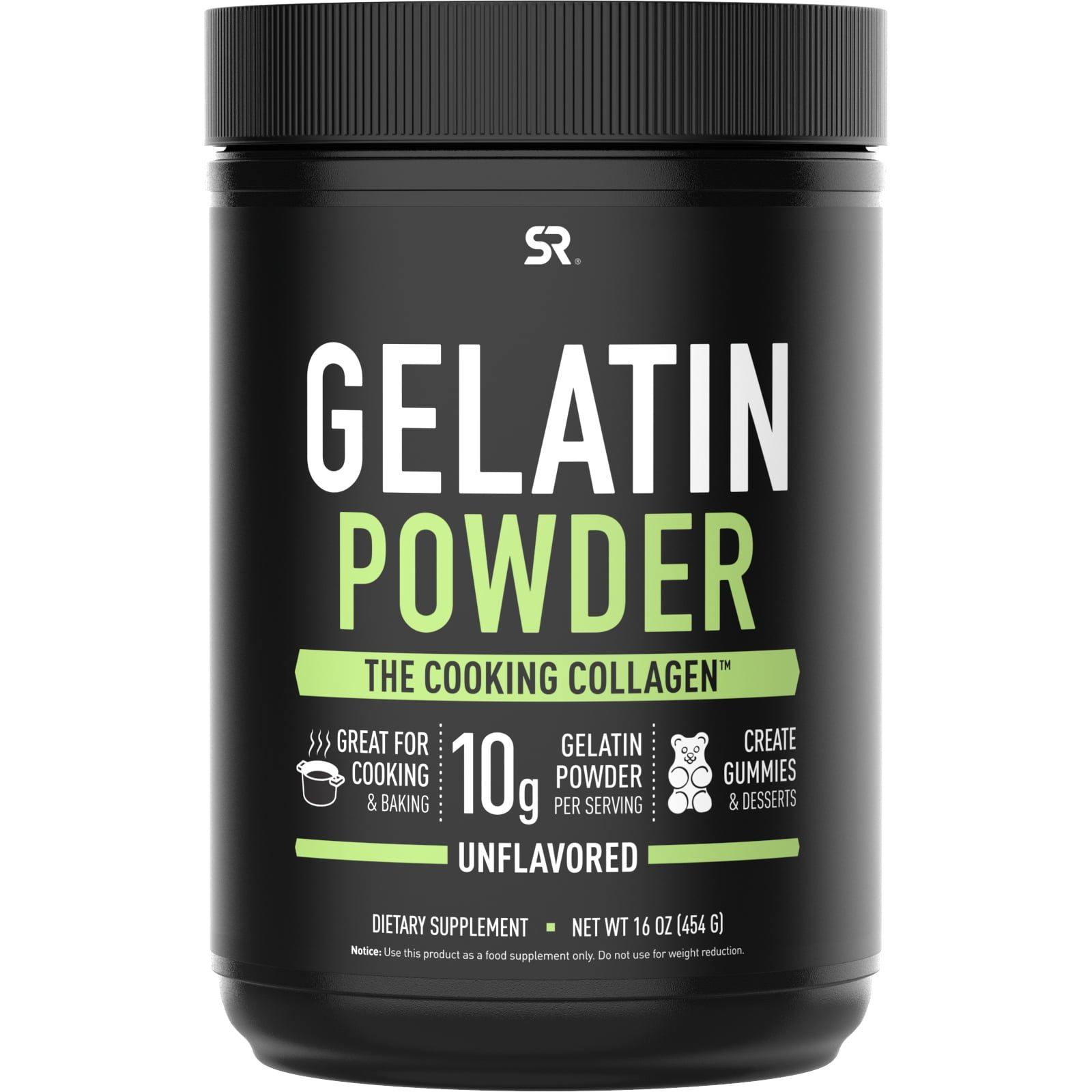 Sports Research Gelatin Powder, Unflavored, 16 oz (454 g)