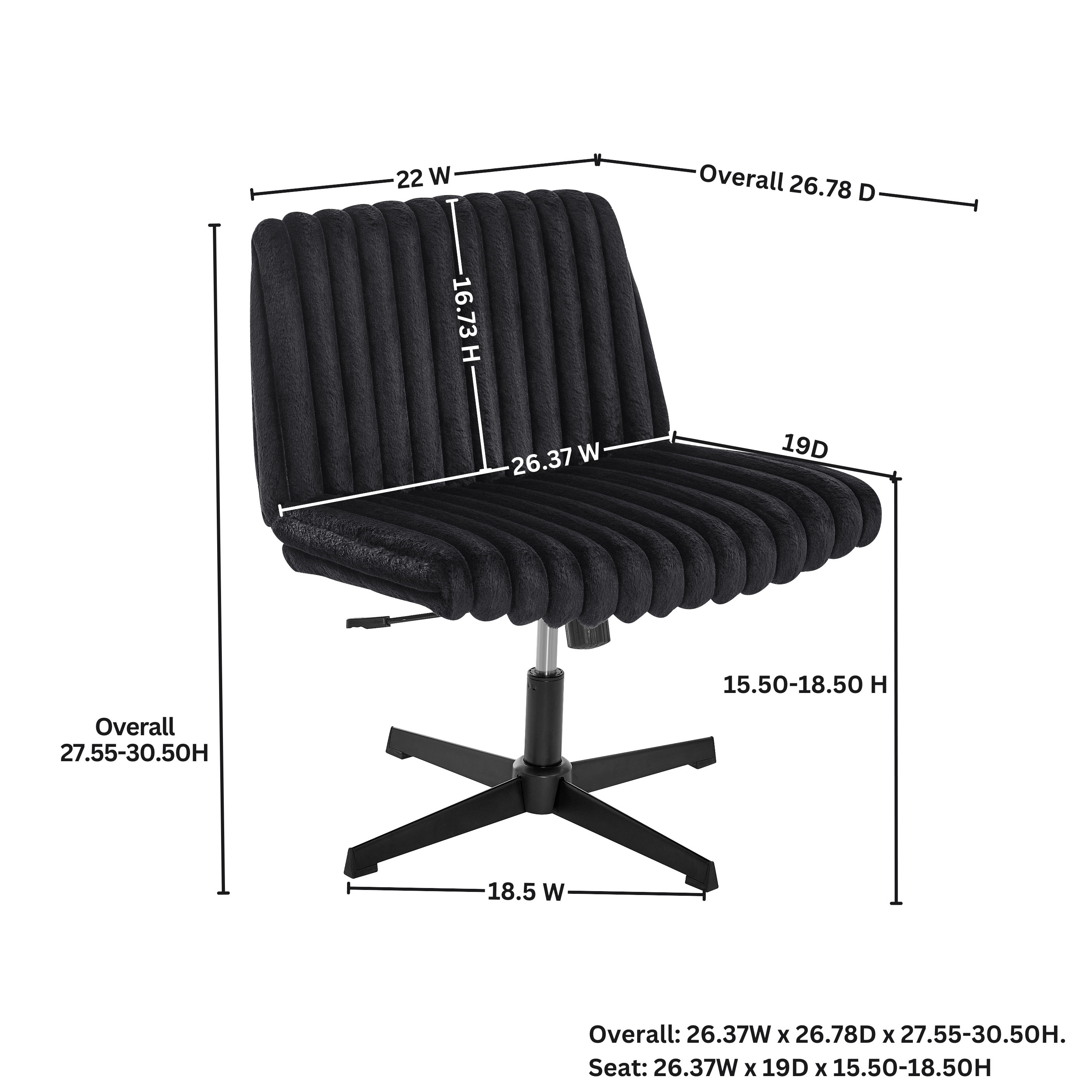 CQSXDA Wide Seat Adjustable Swivel Criss Cross Chair, for Office and Vanity Use, Ergonomic Design