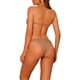 thumbnail image 3 of Conjuntos de bikini de dos piezas sin tirantes con cordón para mujer, traje de baño sólido con lazo, trajes de baño grandes en caqui, 3 of 5