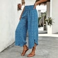 thumbnail image 5 of Asgosdo Women Cropped Pants High Waisted Polka Dot Wide Leg Loose Fit Casual Irregular Going Out Trousers, 5 of 5