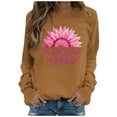 thumbnail image 2 of EQWLJWE Chemises Roses Cancer du Sein pour Femmes Ruban Rose Sensibilisation au Cancer du Sein Chemise Mode Blouse Graphique Chemise Décontractée Manches Longues Col Rond Chandail Tops Chandail Automne pour Femmes 2023, 2 of 5