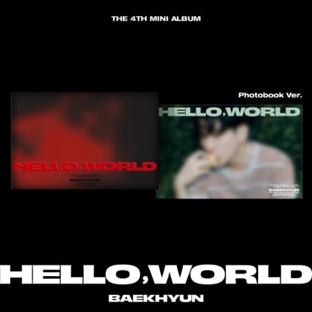 Inb 100, Baekhyun Hello, World - Photobook Version (80pg Photobook, Postcard, Hidden Message Card, 2 Photocards, Sticker, Profile Card, Lyrics Folded)