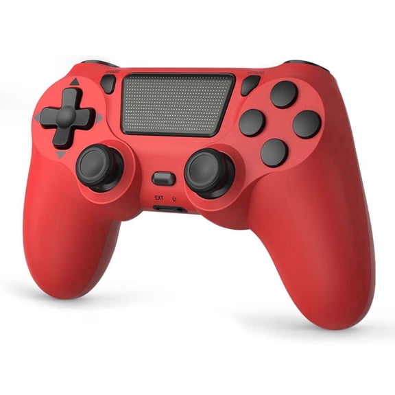 Wireless Controller for P4, Gaming Controller Compatible with P4/Slim/Pro/PC Support Dual Motors & 6-Axis Motion Control - Red