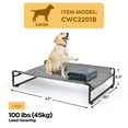 thumbnail image 6 of Veehoo Elevated Dog Bed with Dog Blanket, Outdoor Guardrail Raised Pet Cot, Large, Black Silver, 6 of 9