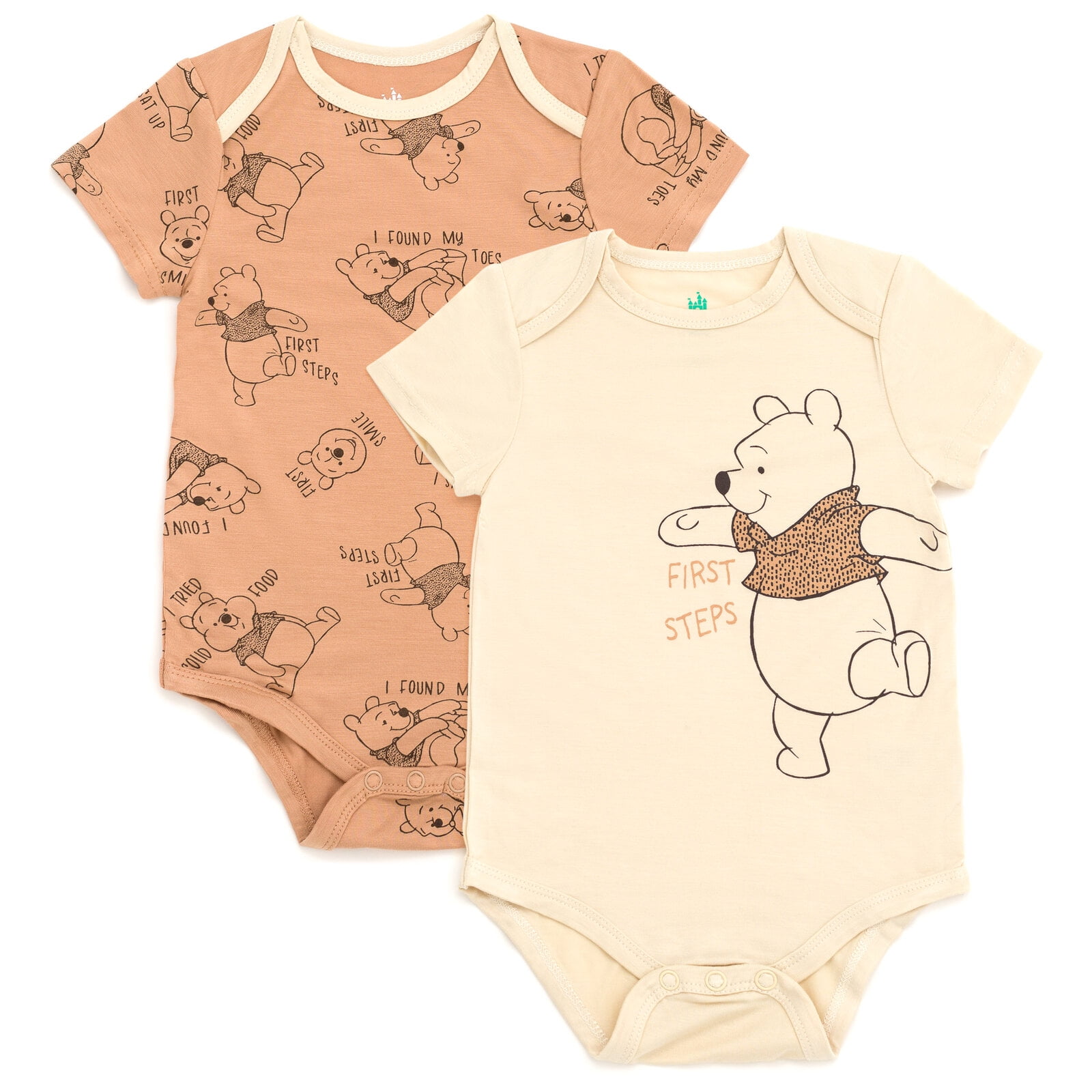 Disney Winnie the Pooh 2 Pack Bamboo Bodysuits Newborn to Infant