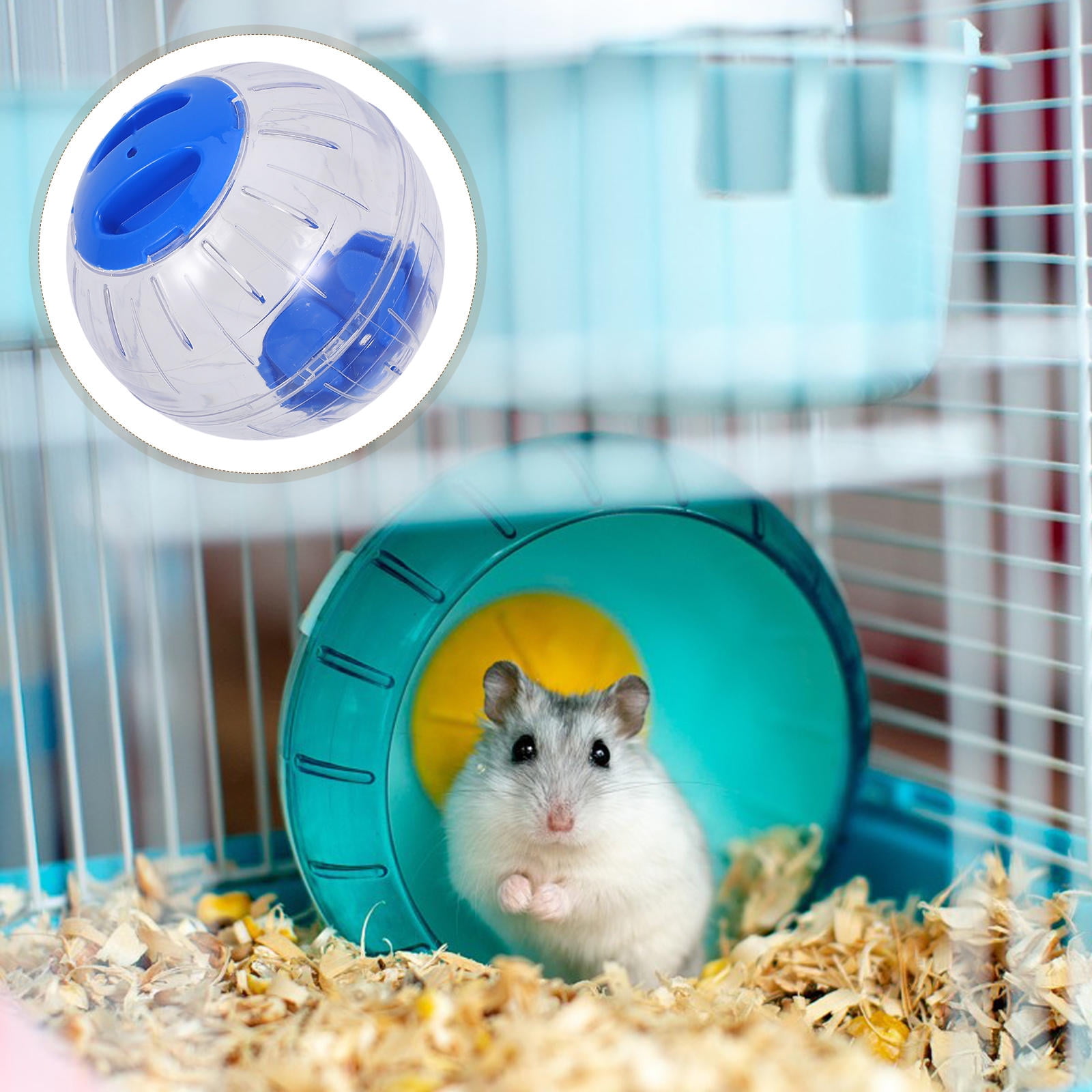 SWETRACE 2Pcs Small Pet Running Ball Blue Plastic Hamster Exercise Ball for Active Pets