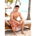 thumbnail image 5 of HAPPY BAY Men's Standard Swimsuits Sarong Pareo Beach Wrap One Size Red-F333 Summer Vacation Aloha, 5 of 5
