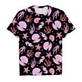 thumbnail image 1 of T-shirt Enfant Été Manches Courtes Décontracté avec Imprimés d'Animaux Marins Mignons Col Rond T-Shirts Filles Noir 4 Ans-5 Ans, 1 of 4