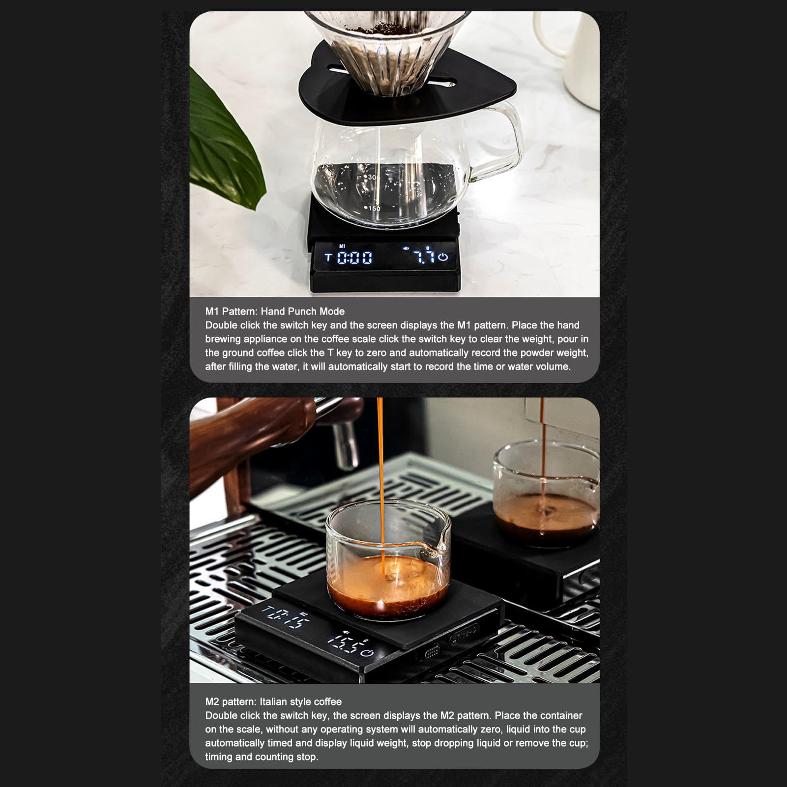BOKYAN 900mAh Rechargeable Digital Coffee Scale – 0.1g Accuracy, 3 Timer Modes, Type‑C Charging, Compact & Portable