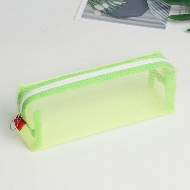 Nylon Transparent Mesh Pencil Case Large-capacity Pen Bag Cute Storage Pencil Bag For Student School Supplies Stationery