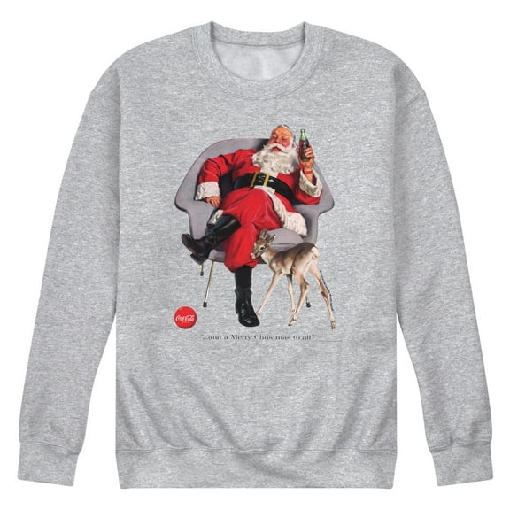 Coca-Cola - Sitting Santa - Men's Long Sleeve Crew Fleece Sweatshirt