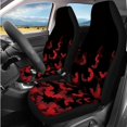thumbnail image 5 of XYZCANDO Red Bats 14 Pack Auto Seat Covers Full Set Steering Wheel Cover Auto Center Console Armrest Pad Seat Belt Covers Headrest Covers Cup Coasters for Most Cars SUVs Sedans, 5 of 7