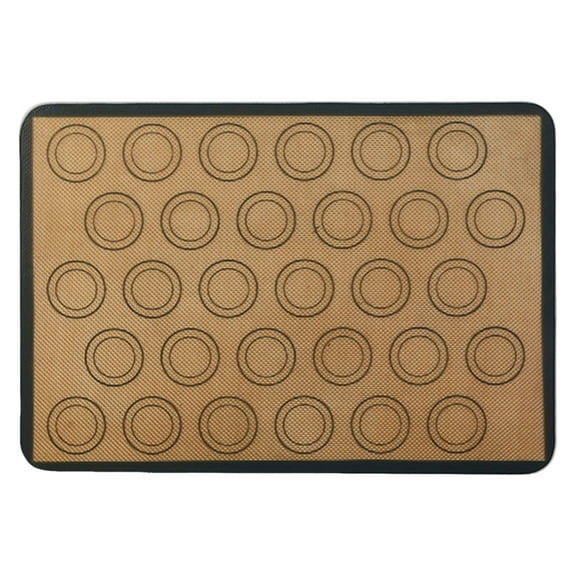 Tkrady Silicone Baking Mats 0.75mm, Non-Stick Silicone Sheet for Bake Pans & Rolling with Outlines for Pastries - Macaron/Pastry/Cookie/Bun/Bread Making (Black)