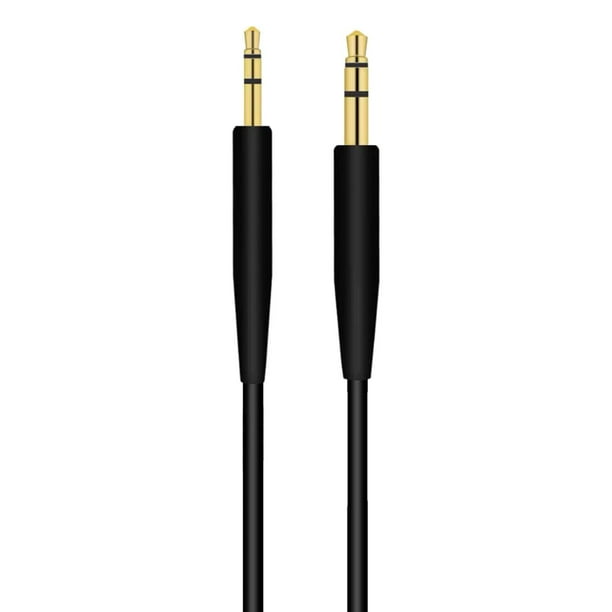 Cable de repuesto para auriculares QC25, 35 y 35II con conector auxiliar de 2,5 mm. Negro sin micrófono