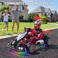 thumbnail image 4 of Licensed Porsche 24V Go Kart Ride on Toys Electric Go Kart for Boys Girls Age 6-12 Years Old, White & Red, 4 of 10