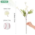 thumbnail image 3 of Uxcell 12 Paquete de Flores de Bola de Crisantemo Artificial de 20.08 pulgadas 5 cabezas Ramo de Crisantemo de Seda Blanco, 3 of 6