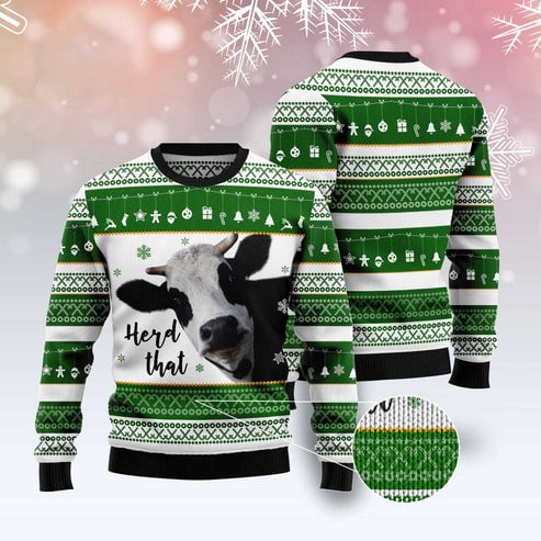 Cow Herd That 3D Christmas Sweater, Funny Xmas Sweater, Sweater Xmas