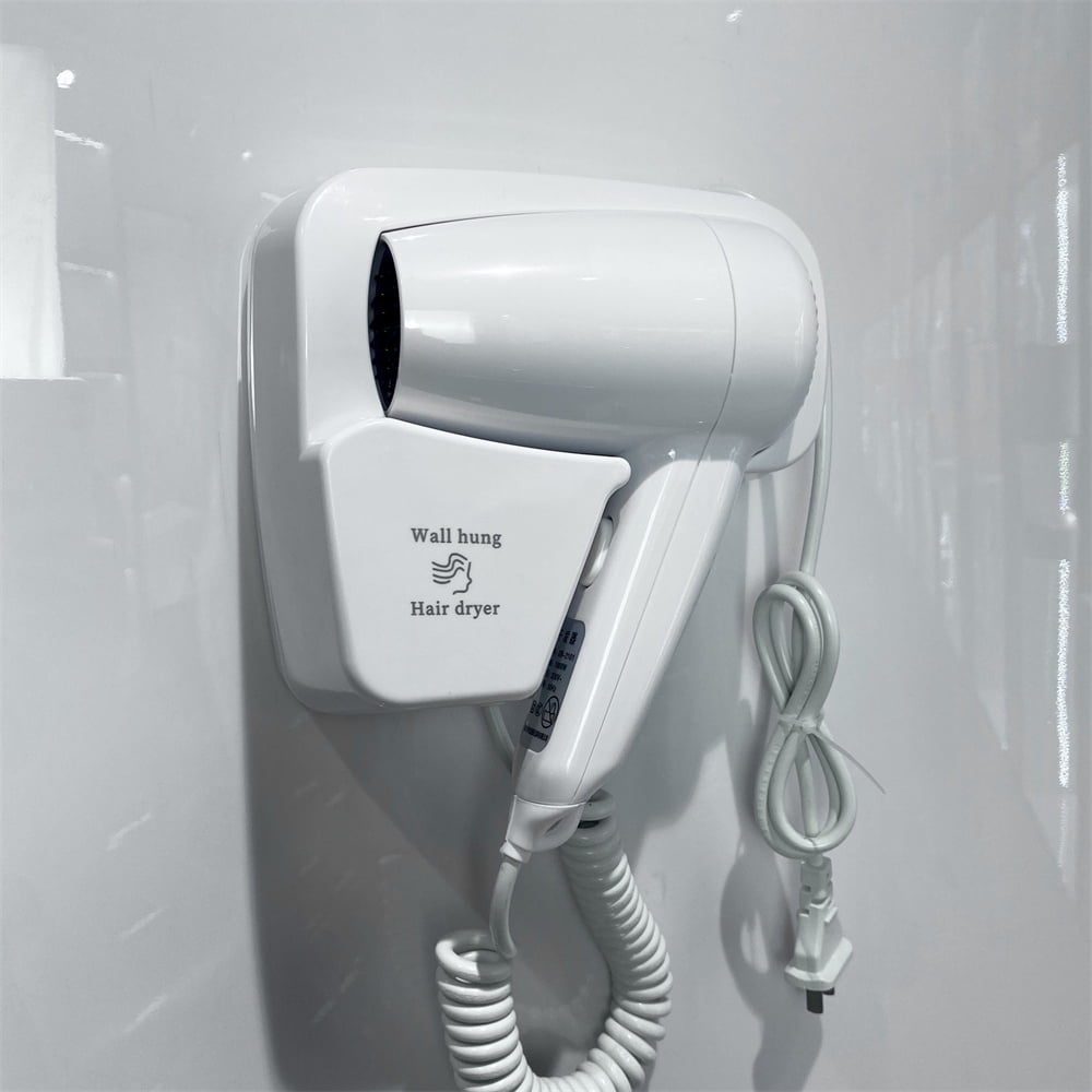 1 Pcs Hotel Wall Mounted Hair Dryer,Professional Household Blow Dryer,White Bathroom Hairdryer with Stand Rack,Fast Drying，Perfect Gifts,for Salon Restroom By HXRH