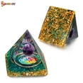 thumbnail image 3 of Spencer Orgone Pyramid Amethyst Crystal Stone Energy Generator Blanacing Chakra for Yoga Reiki Meditaion (Green), 3 of 8