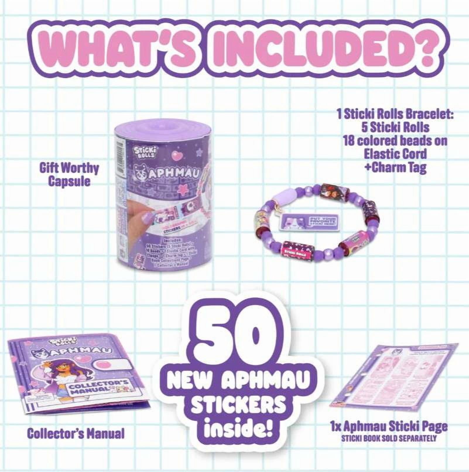 Sticki Rolls Aphmau & Friends Aphmau Mystery Capsule Pack (50 Stickers Inside, Wearable, Shareable Sticker Jewelry!)