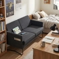 thumbnail image 3 of ZDT 51” Small Loveseat Sofa for Small Spaces, Comfy Black Couch with 2 USB Ports, Modern 2 Person Loveseats for Living Room Bedroom, Mini Teen Office Couch (Black), 3 of 9