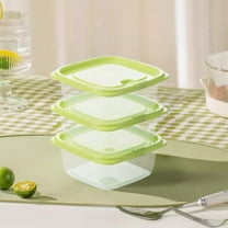 Glass Food Storage Containers with Lids | 3-Pack 460ml Green Refrigerator Boxes | Leak-Proof Stackable Containers for Leftovers Snacks Meal Prep