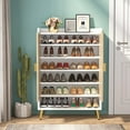 thumbnail image 4 of Tribesigns Shoe Cabinet with Doors, 7-Tier Shoe Storage Cabinet with Adjustable Shelves, Wooden Shoes Rack Shoe Storage Organizer for Entryway, Hallway, Closet, Living Room, 4 of 7
