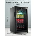 thumbnail image 4 of Krib B Mini Refrigerator with Wire Adjustable Shelving, Beverage Refrigerator and Cooler for 120 Cans, Mini fridge for Soda, Water, Beer, Wine for Dorm, Office, Bar, Black, 4 of 5