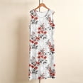thumbnail image 4 of SOOMLON White Nightgowns for Women Plus Size Loose Soft Loungewear Crew Neck Sleeveless Long Sundress Floral Sleepdress, 4 of 6