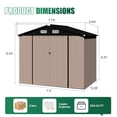 thumbnail image 5 of Clouddwell 8 x 6 ft Storage Shed with Floor (15mm) & Double Doors - Galvanized Steel, Brown, 5 of 10