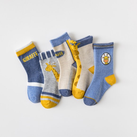 RKSTN Mens Socks Toddler Baby Boys Children's Cute Colorful Giraffe Pattern Non-slip Breathable Cotton Middle Sox Soft Breathable Mens Socks