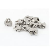 Unique Bargains 10 Pcs 3mm 1/8" Stainless Steel Wire Rope Cable Clamp Clips Fastener