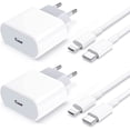 thumbnail image 1 of Cargador rápido para iPhone 【Apple MFi Certified】2 Pack 20W USB C y AC USB-C a Lightning 2M Cargador rápido para iPhone 14/14 Plus/14 Pro/14 Pro Max/13/12/SE/11/XR/XS Max / X/8P/iPad Pro Air Mini ACTIVE Biensenido a ACTIVE, 1 of 5