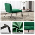 thumbnail image 2 of Armless Accent Chair Mid Century Modern Chair for Bedroom Guest Room 1 PC - Black Frame-Green Fabric, 2 of 5