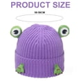 thumbnail image 2 of Gorro de lana con protección para las orejas con forma de rana de dibujos animados, divertido gorro de lana holgado y cálido para esquiar en invierno, 2 of 5