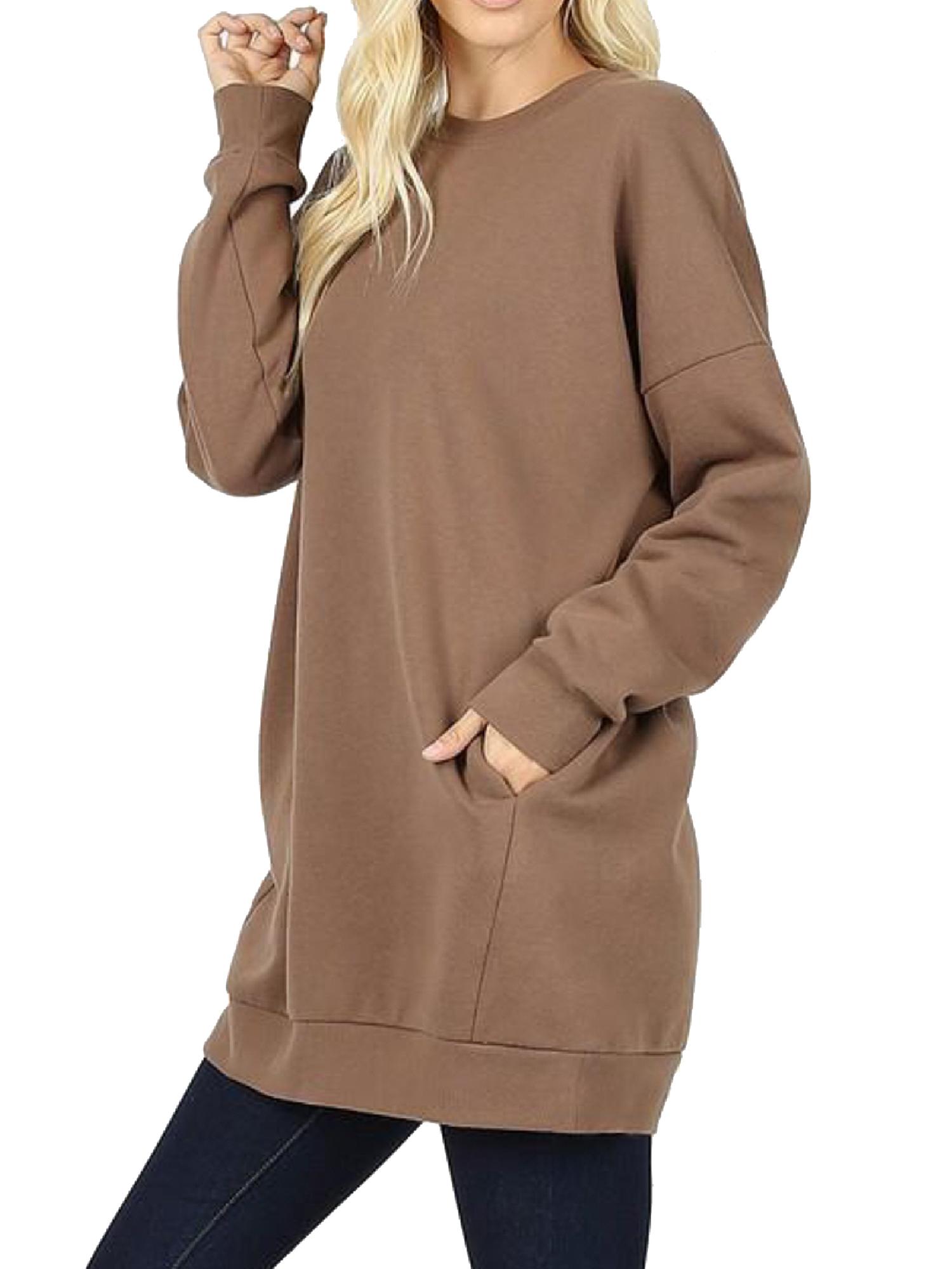 womens oversized crew neck sweatshirts