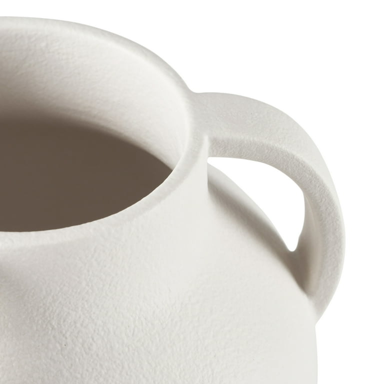 Better Homes & Gardens White Ceramic Vase with Handles, 9.45 Inch photo 4