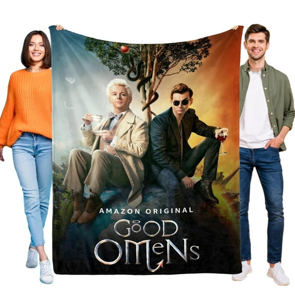 Good Omens-Anti-Pilling Flannel Blanket Soft Lightweight Plush Fuzzy Cozy Luxury Blanket for Home and Kitchen Use – Perfect for Kids and Adults 32"*48"(80cm*120cm)