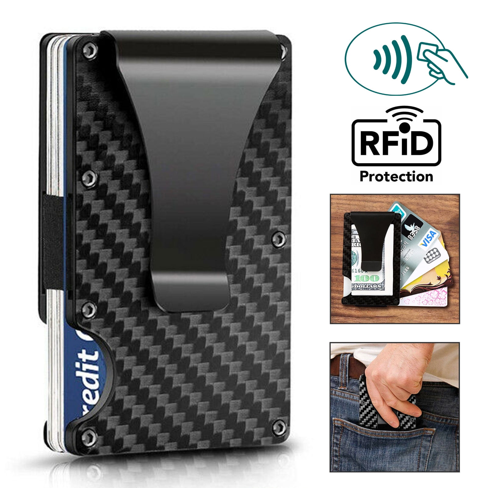 EEEkit - EEEkit Carbon Fiber Wallet, Slim Money Clip & Minimalist RFID ...