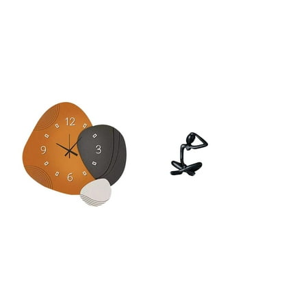 Kuntesetty Contemporary Artistic Wall Clock Sculpture Ornament for Home Bedroom Bathroom Restaurant Shelf Desk Festival and Birthday Gift Decor