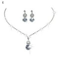 thumbnail image 2 of ievspot 1 Set Necklace Earrings Set Rhinestone Necklace Party Bride Symmetric Dangle Earrings Neck Jewelry Set, 2 of 8