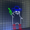 thumbnail image 2 of Handmadetneonsign Raccoon Cowboy Led Sign, Raccoon Cowboy Neon Light, Raccoon Neon Sign, Raccoon, 2 of 5