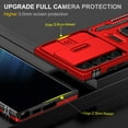 thumbnail image 6 of Armor Case for Samsung Galaxy S25 Ultra, Sliding Lens Camera Cover Protection Ring Kickstand Compatible with Magnetic Car Mount Holder Military Grade Hybrid Rugged PC Soft TPU Shockproof Case,Red, 6 of 7