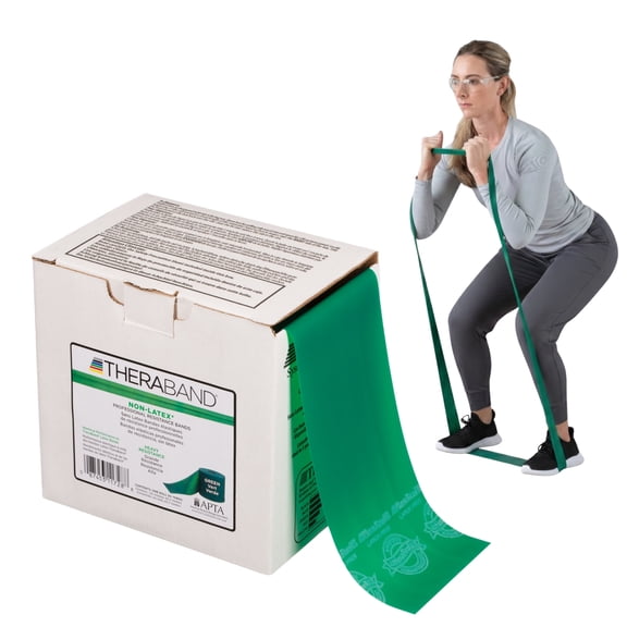 THERABAND Resistance Band, Green, Heavy, 50-Yard Roll, Latex-Free, Elastic Band for Exercise, Physical Therapy, Yoga, Pilates, Stretching, Home Workouts, Cut-to-Length, Color-Coded Levels