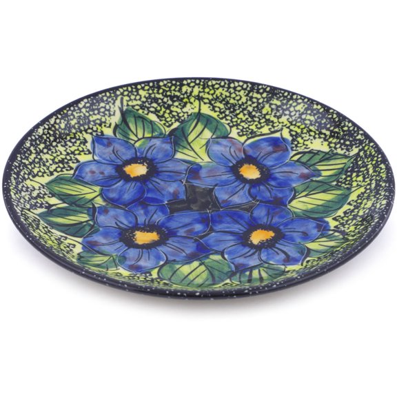 Polish Pottery 7½-inch Dessert Plate (Midnight Glow Theme) Signature UNIKAT Hand Painted in Boleslawiec, Poland Certificate of Authenticity